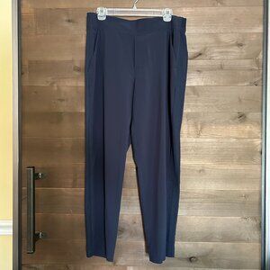 ATHLETA Brooklyn Ankle Travel Athleisure Comfort Navy Pant Sz 12